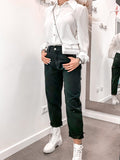 Jeans baggy neri con vita elasticizzata e strappi - Follie by Alice