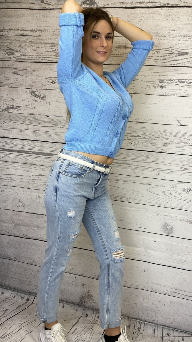 Jeans lavaggio chiaro con strappi - Follie by Alice