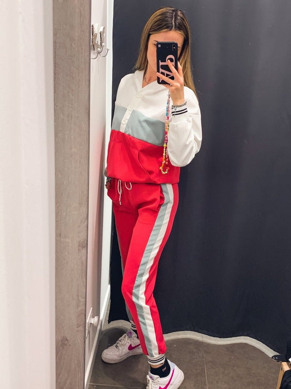 Joggers fucsia con bande laterali - Follie by Alice