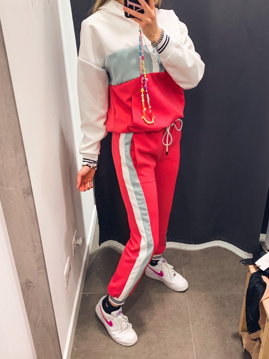 Joggers fucsia con bande laterali - Follie by Alice