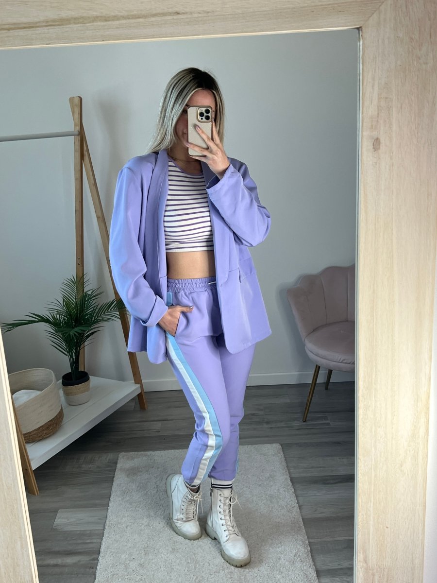 Joggers lilla con bande laterali - Follie by Alice
