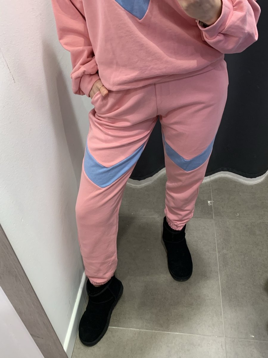 Joggers rosa con fascia azzurra - Follie by Alice