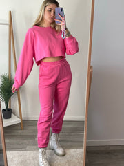 Joggers rosa con fondo elastico - Follie by Alice