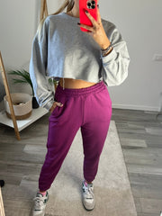 Joggers vinaccia con fondo elastico - Follie by Alice