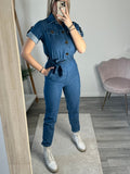 Jumpsuit di jeans a maniche corte - Follie by Alice