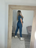 Jumpsuit di jeans a maniche corte - Follie by Alice