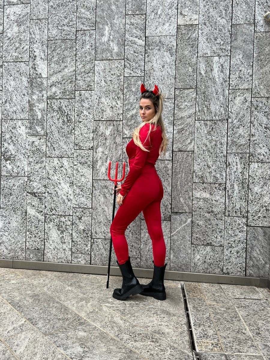 Jumpsuit  DIABLA rossa in raso – alternate