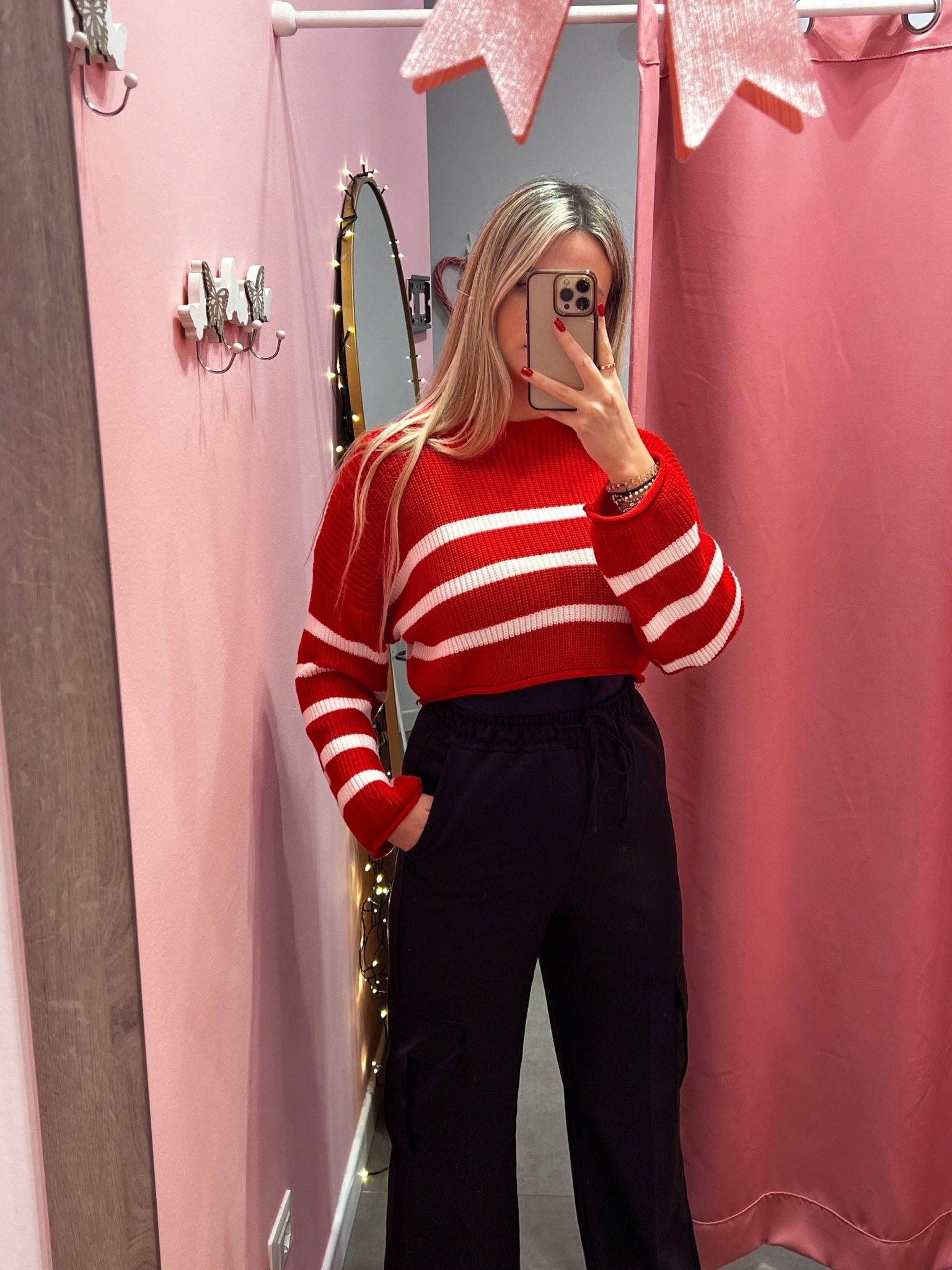 Maglioncino crop STRIPELET Immagine secondaria del prodotto