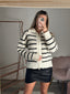 Maglione bianco a righe con zip - Follie by Alice