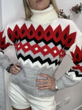 Maglione bianco con ricamo rosso - Follie by Alice