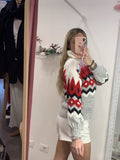 Maglione bianco con ricamo rosso - Follie by Alice