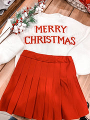 Maglione natalizio corto bianco con scritta "Merry Christmas" - Follie by Alice
