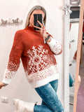 Maglione natalizio rosso con maxi-fiocco di neve - Follie by Alice