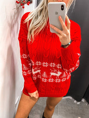 Maglione natalizio Winter rosso a trecce - Follie by Alice