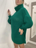 Maglione oversize verde smeraldo a collo alto - Follie by Alice