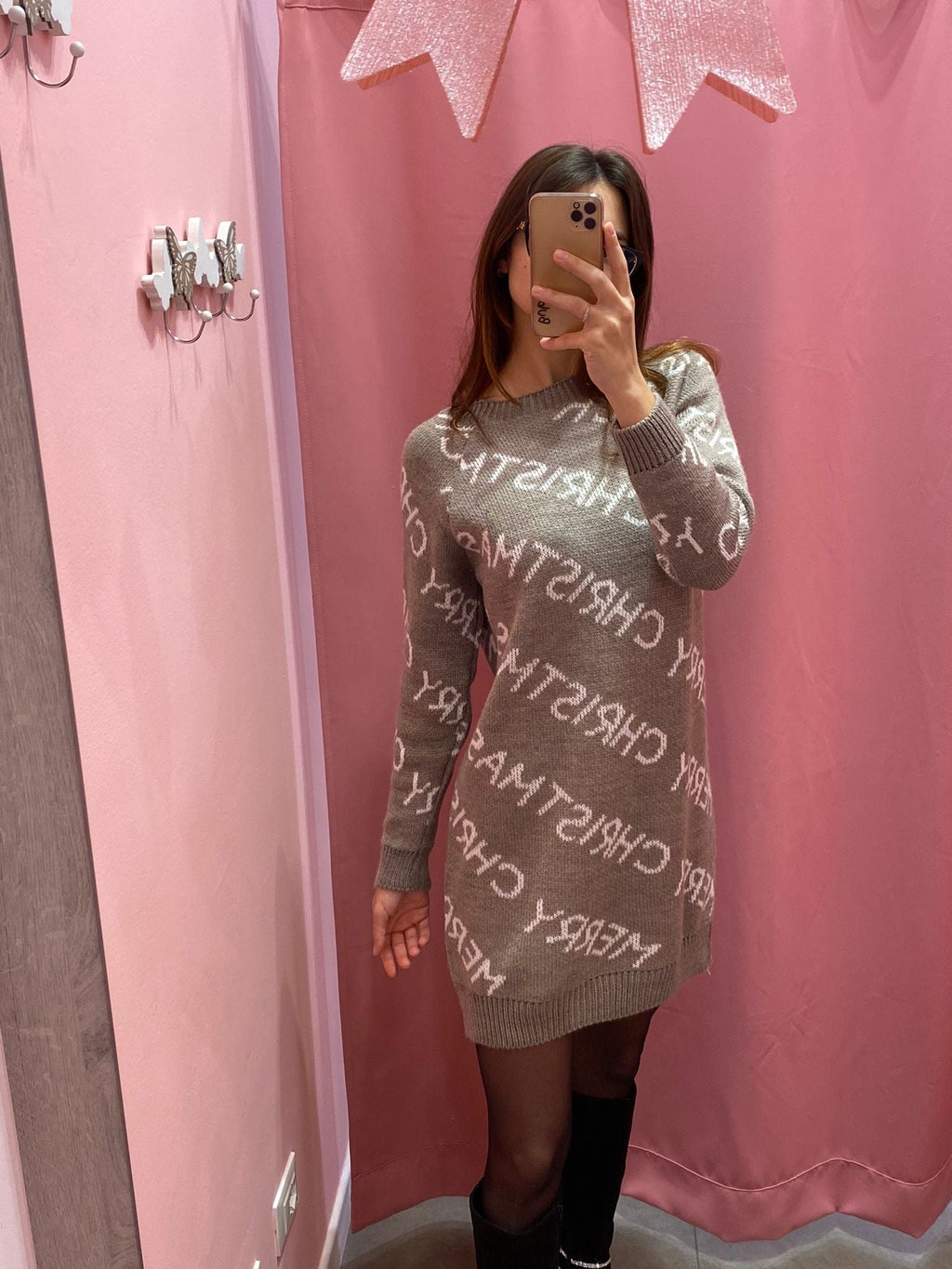 Maglione vestito oversize natalizio Merry Christmas - Follie by Alice