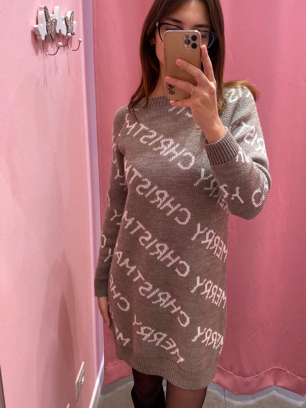Maglione vestito oversize natalizio Merry Christmas - Follie by Alice