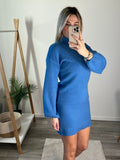 Maxi maglione azzurro con manica a palloncino - Follie by Alice