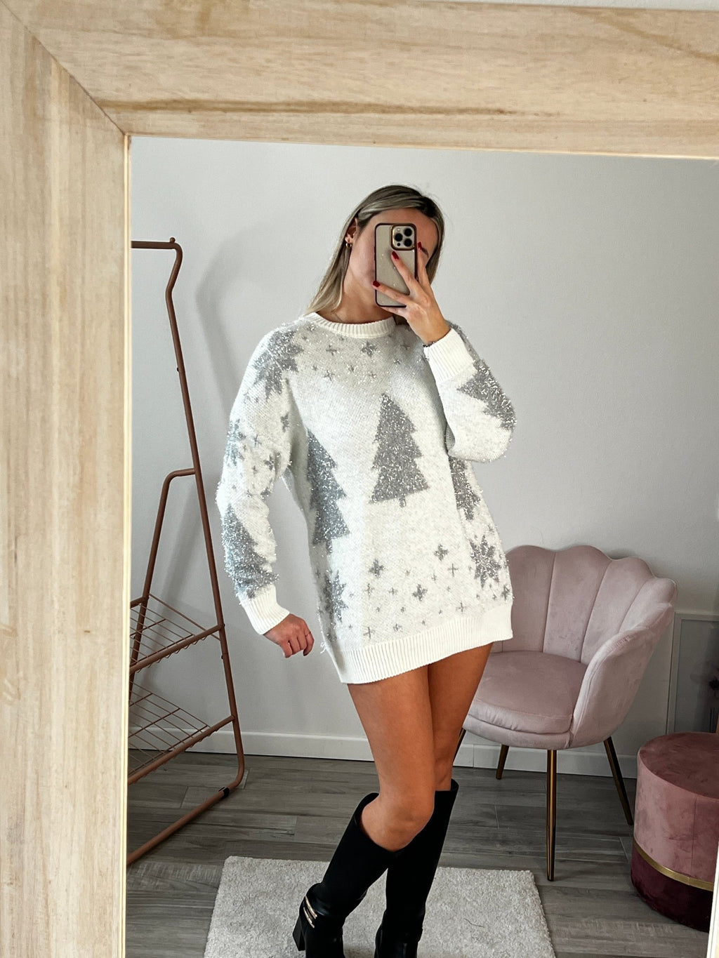 Maxi maglione natalizio oversize con albero di Natale - Follie by Alice