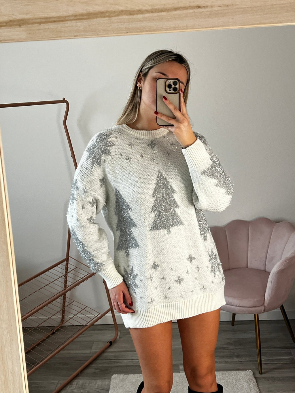 Maxi maglione natalizio oversize con albero di Natale - Follie by Alice