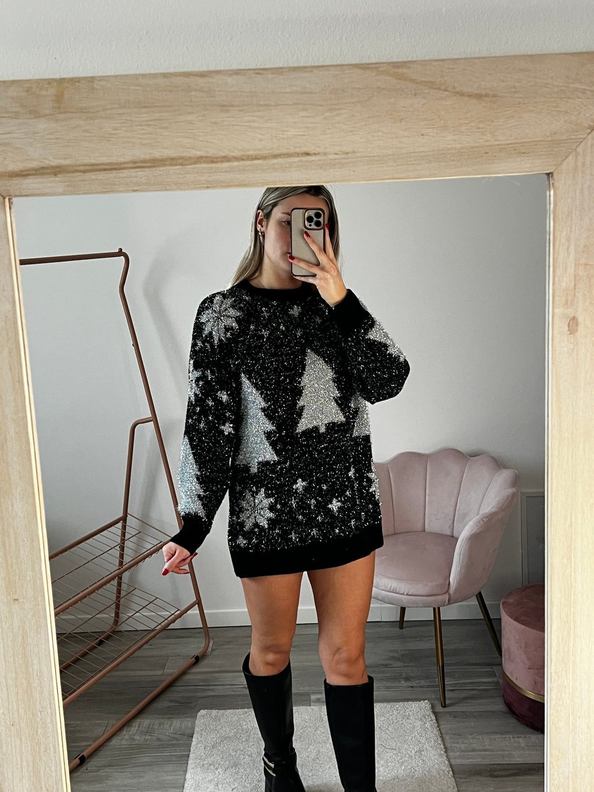 Maxi maglione natalizio oversize con albero di Natale - Follie by Alice