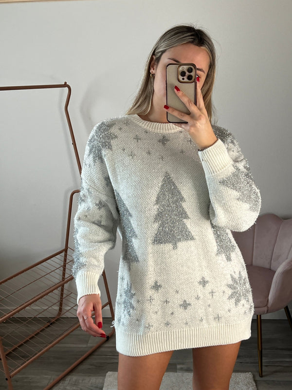 Maxi maglione natalizio oversize con albero di Natale - Follie by Alice