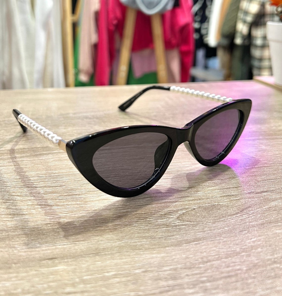 Occhiali da sole neri occhi di gatto con perline Follie by Alice