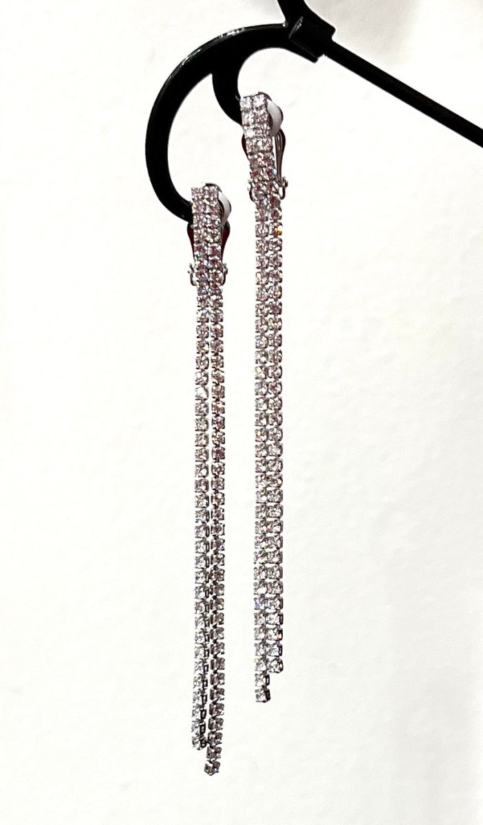 Orecchini argento pendenti di strass - Follie by Alice
