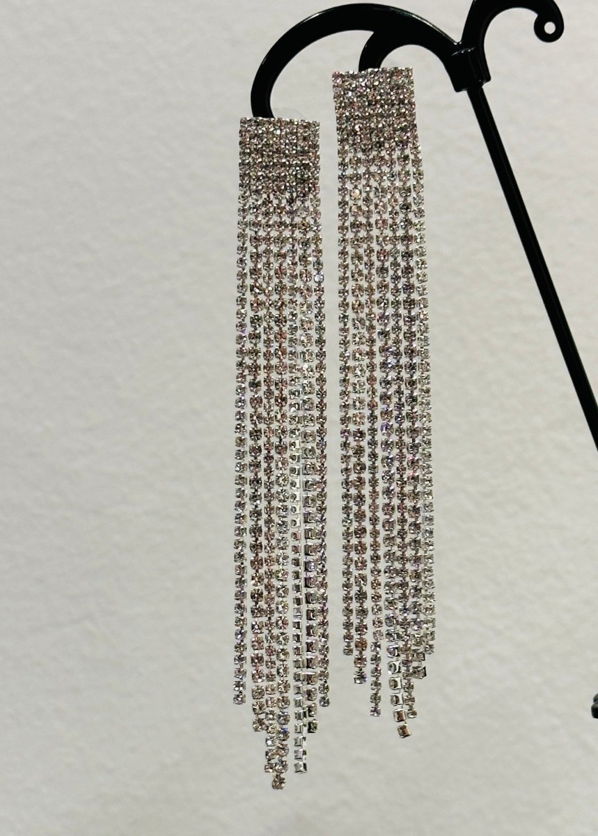 Orecchini argento pendenti di strass - Follie by Alice