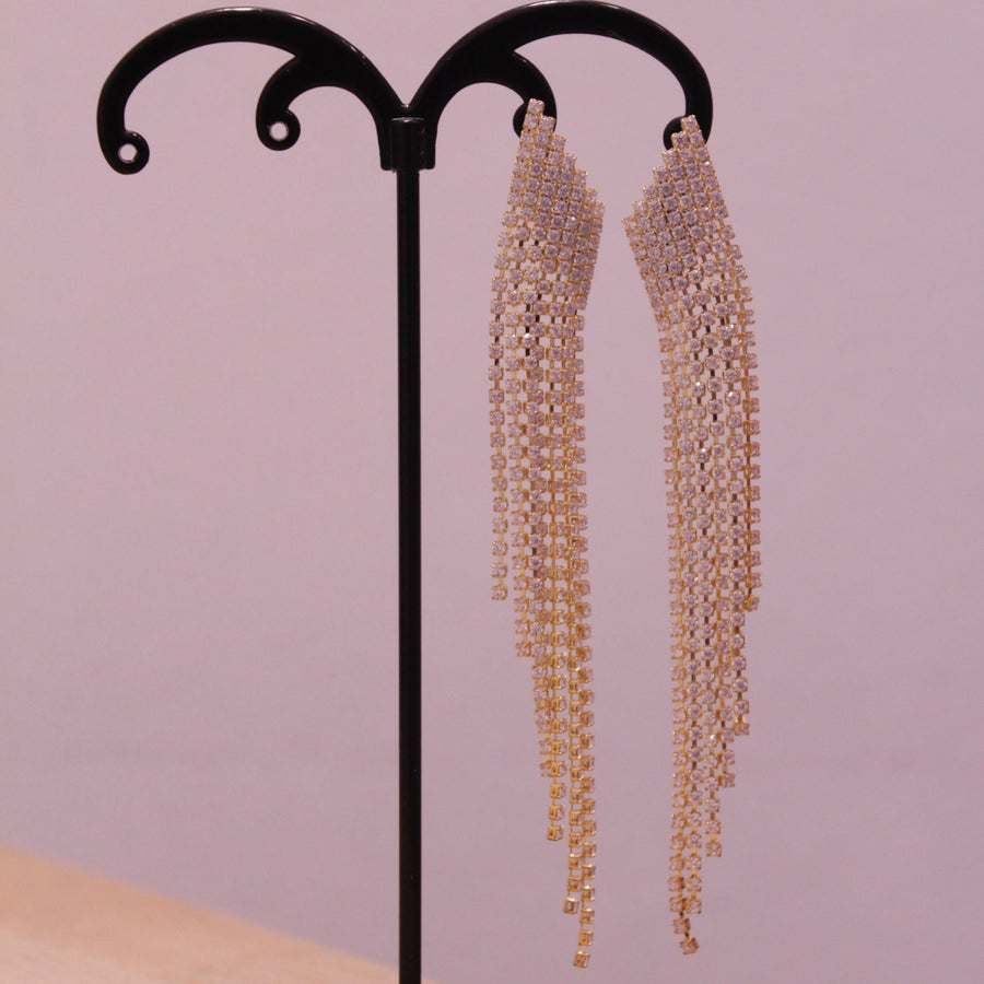 Orecchini oro con strass pendenti – alternate