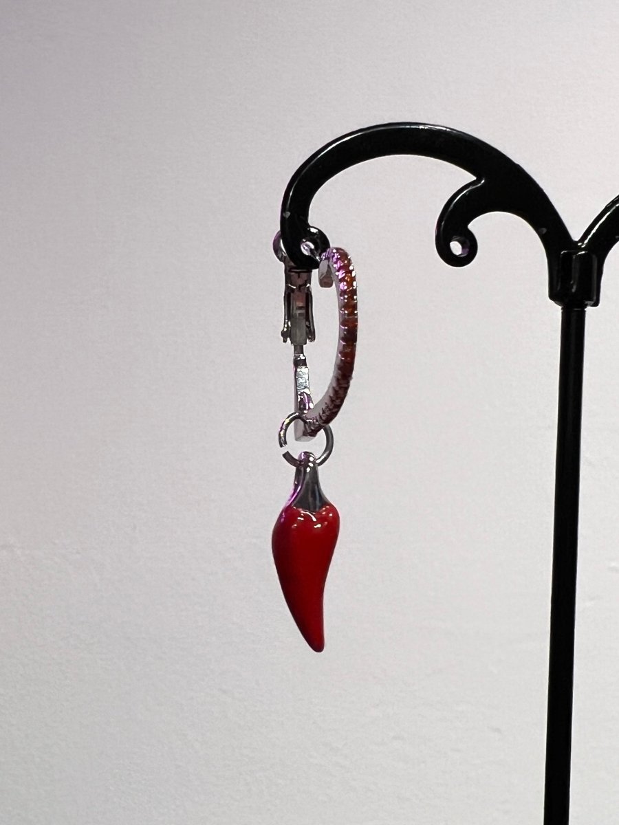 Orecchino con peperoncino e strass - Follie by Alice