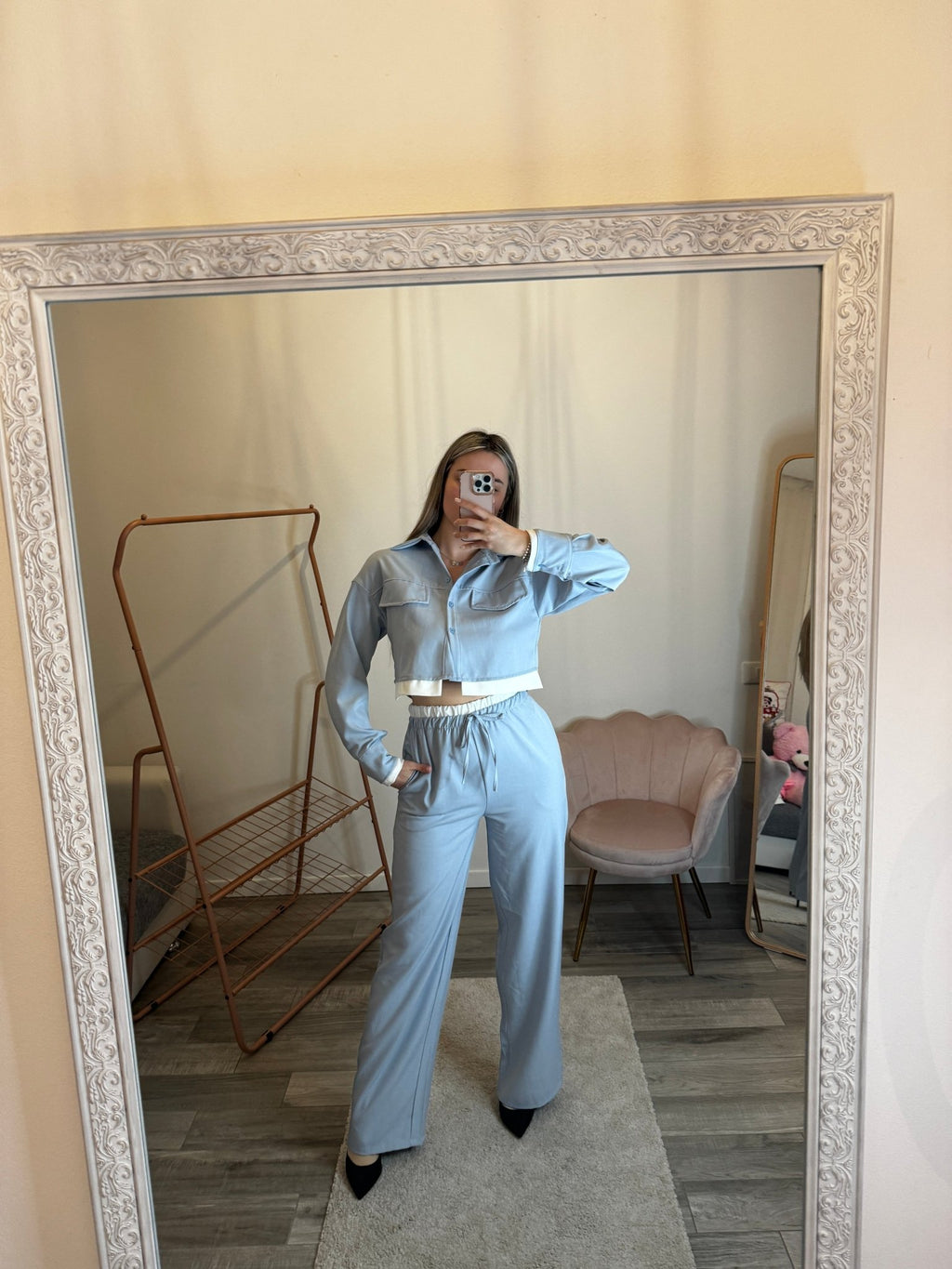 Pantaloni a palazzo con fascia a contrasto - Follie by Alice