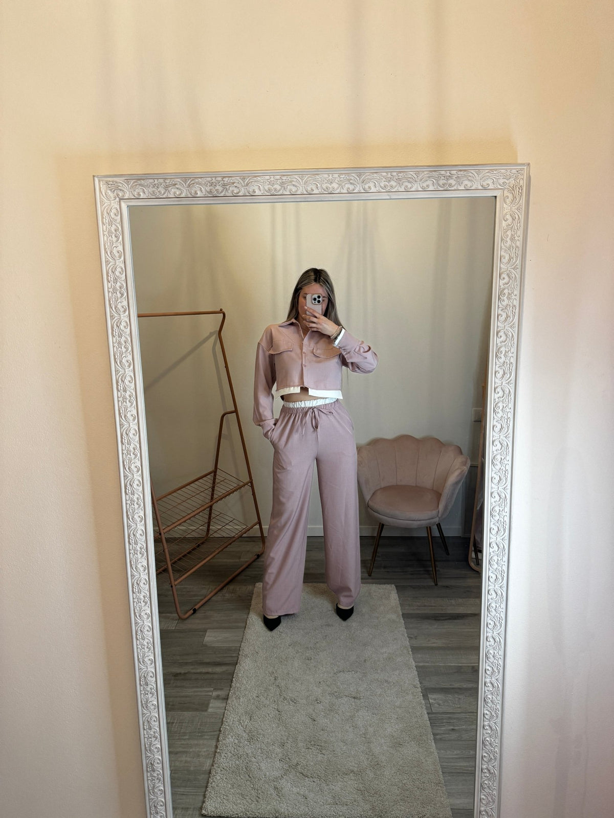 Pantaloni a palazzo con fascia a contrasto - Follie by Alice