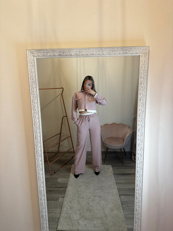 Pantaloni a palazzo con fascia a contrasto - Follie by Alice