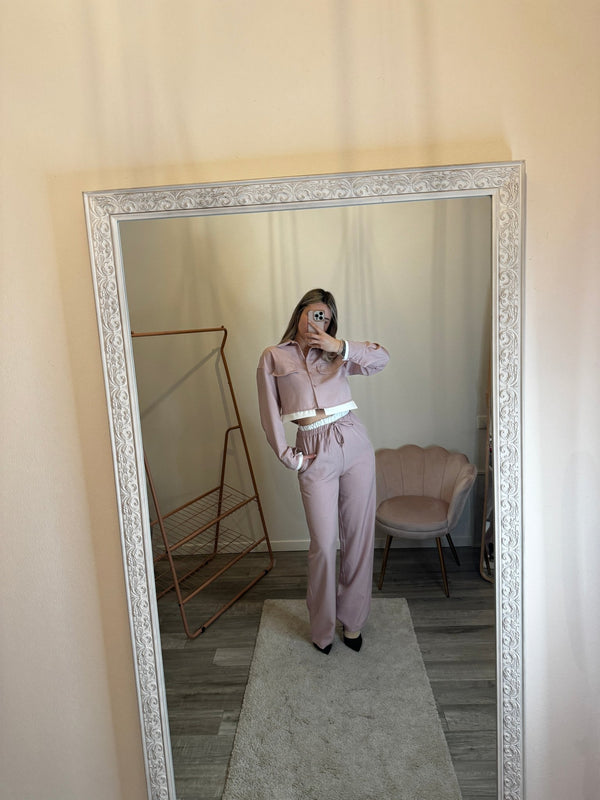 Pantaloni a palazzo con fascia a contrasto - Follie by Alice