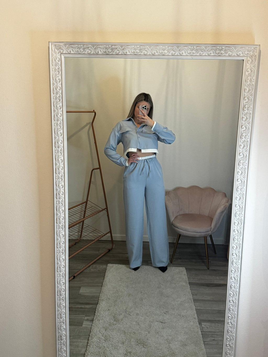 Pantaloni a palazzo con fascia a contrasto - Follie by Alice