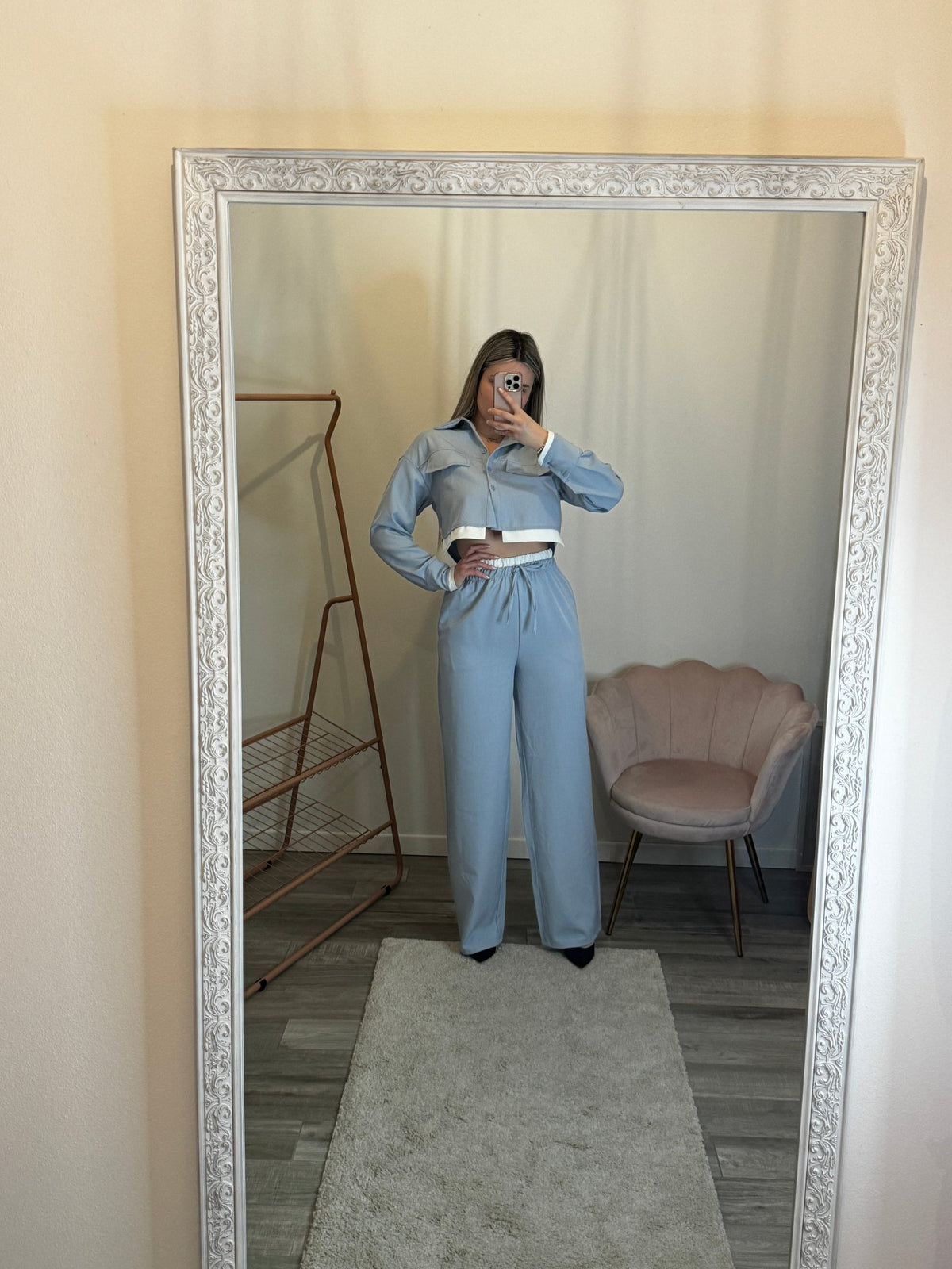 Pantaloni a palazzo con fascia a contrasto - Follie by Alice