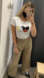 Pantaloni a palazzo con vita arricciata color khaki - Follie by Alice