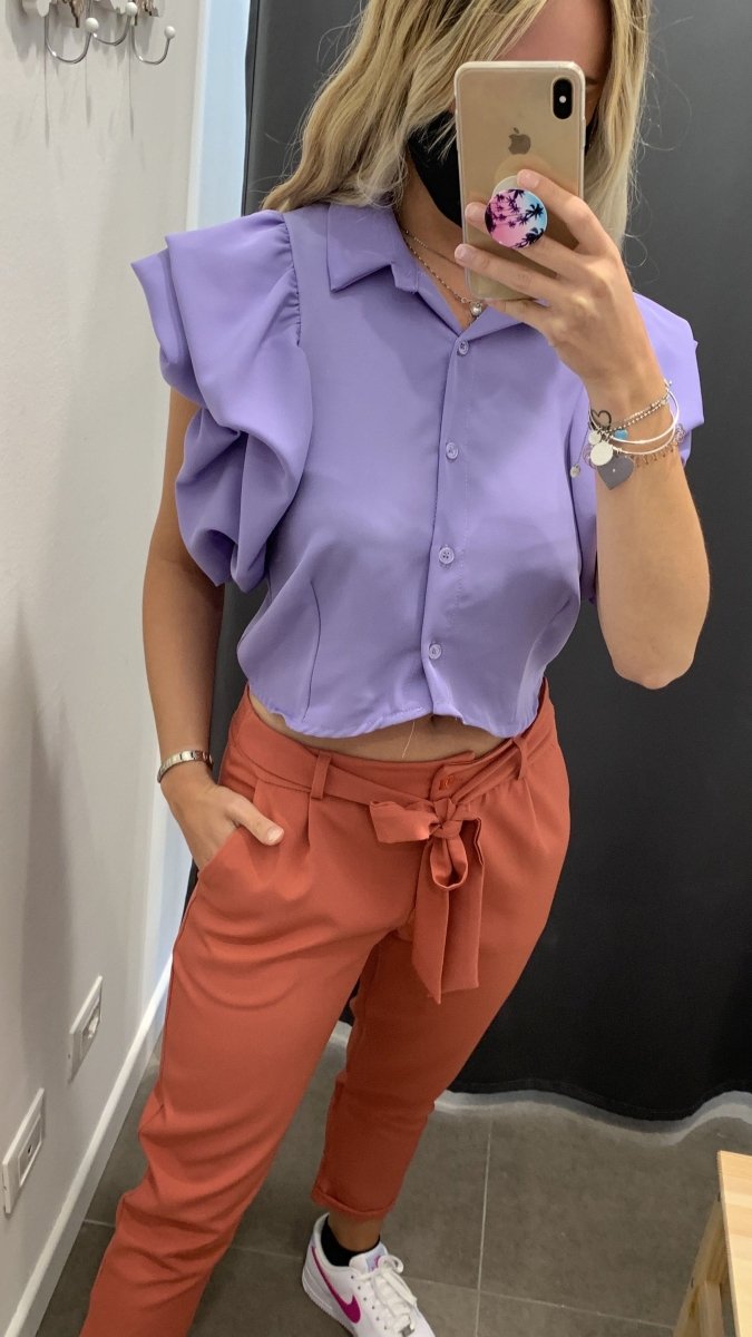 Pantaloni a sigaretta color corallo - Follie by Alice