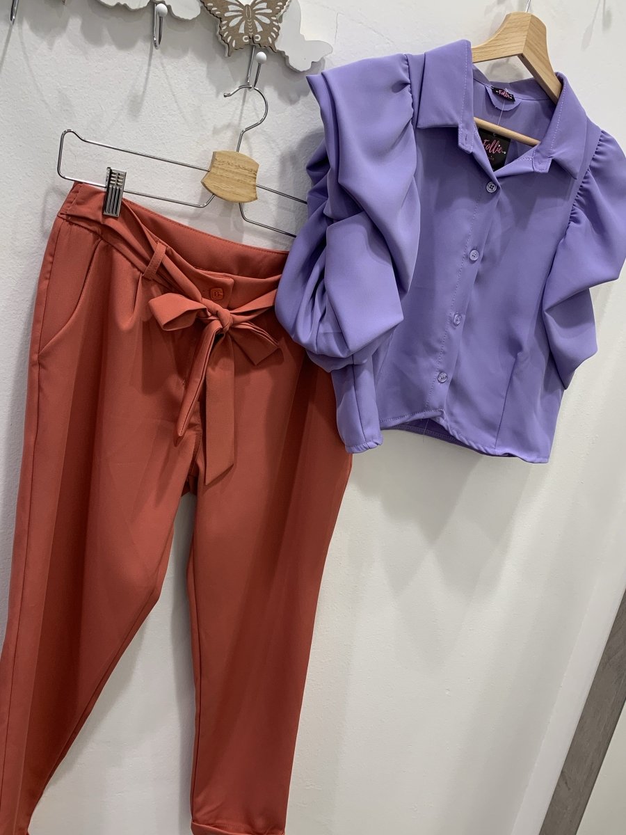 Pantaloni a sigaretta color corallo - Follie by Alice