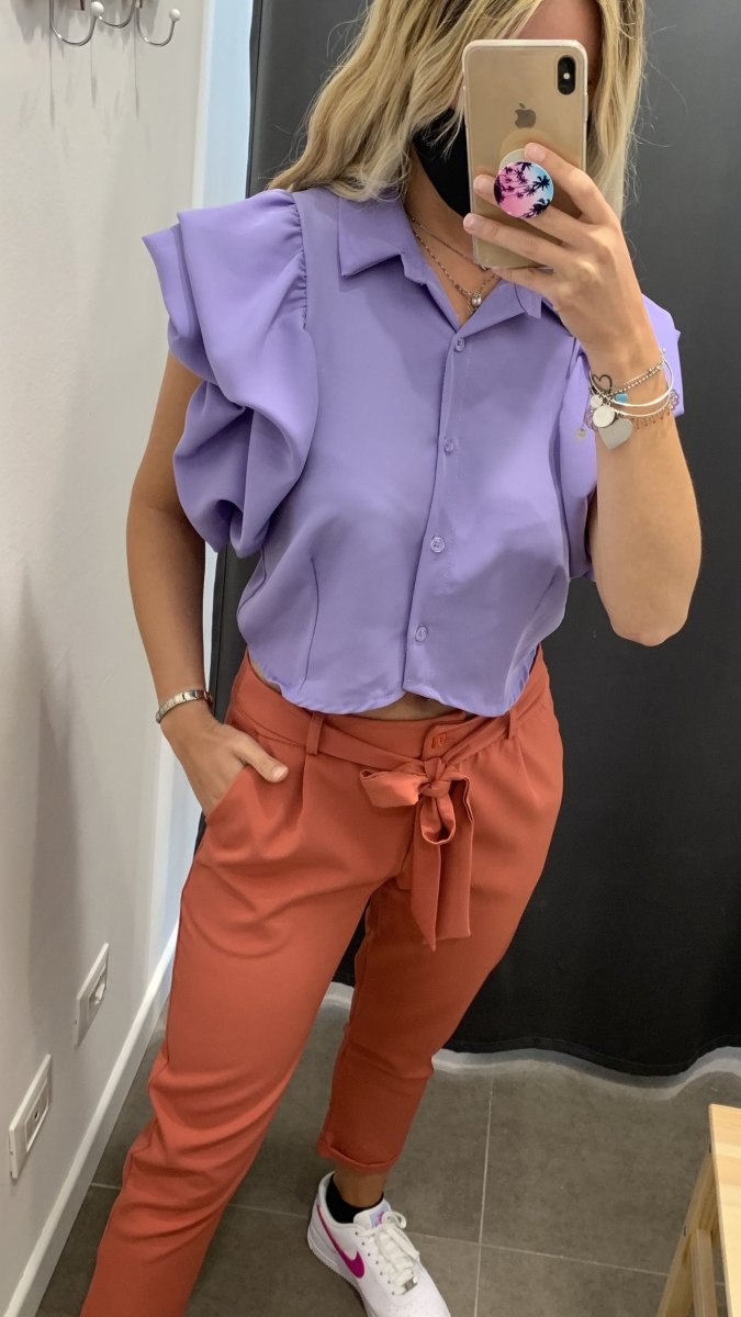 Pantaloni a sigaretta color corallo - Follie by Alice