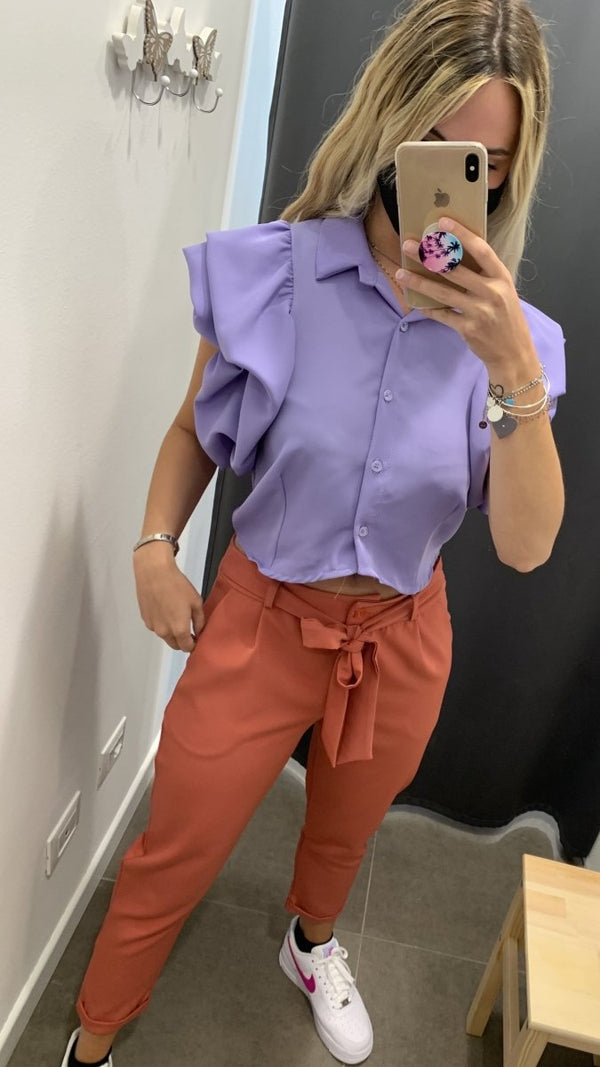 Pantaloni a sigaretta color corallo - Follie by Alice