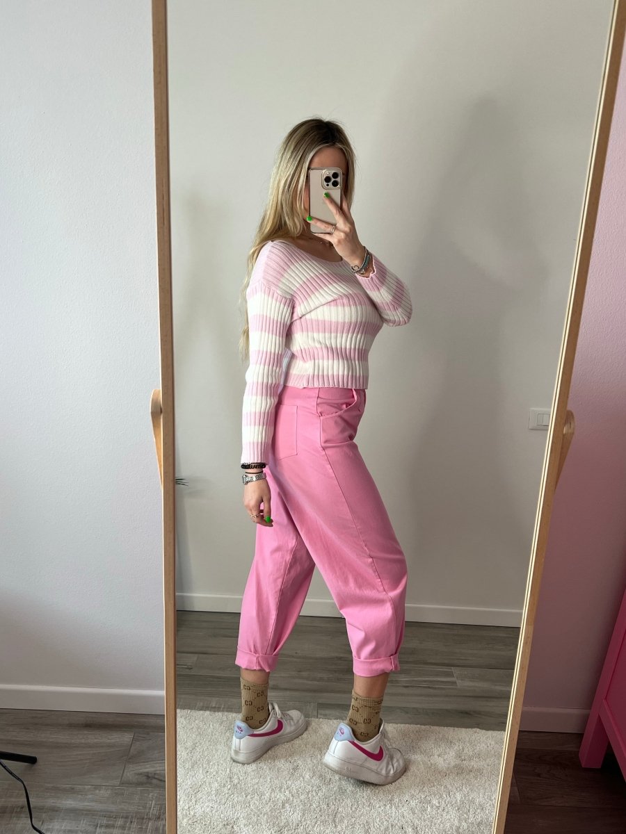 Pantaloni baggy rosa - Follie by Alice Immagine secondaria del prodotto