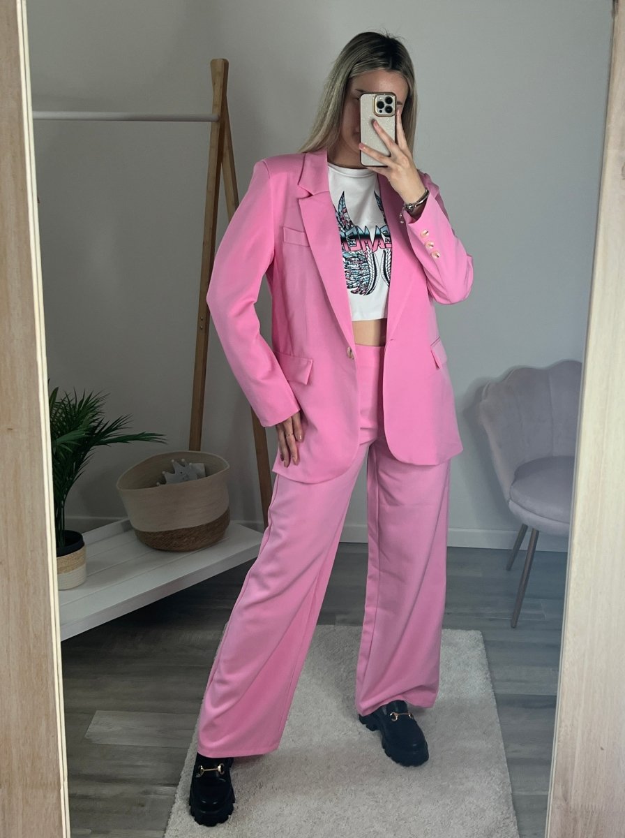 Pantaloni rosa bubble a palazzo - Follie by Alice