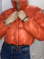 Piumino corallo con maniche rimovibili con zip - Follie by Alice