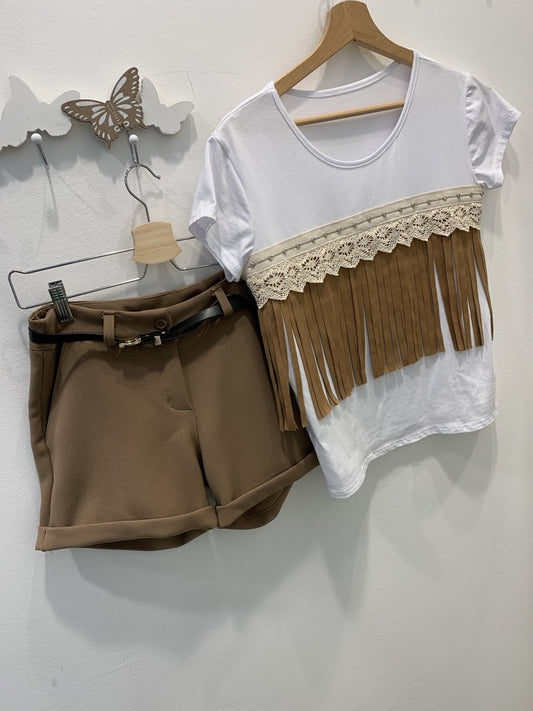 Shorts khaki con cintura - Follie by Alice