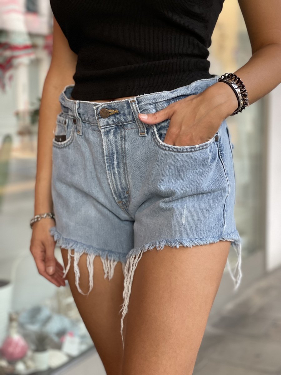 Shorts Levi's Vintage denim a caramella con borchie a piramide - Follie by Alice
