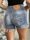 Shorts Levi's Vintage denim a caramella con borchie a piramide - Follie by Alice