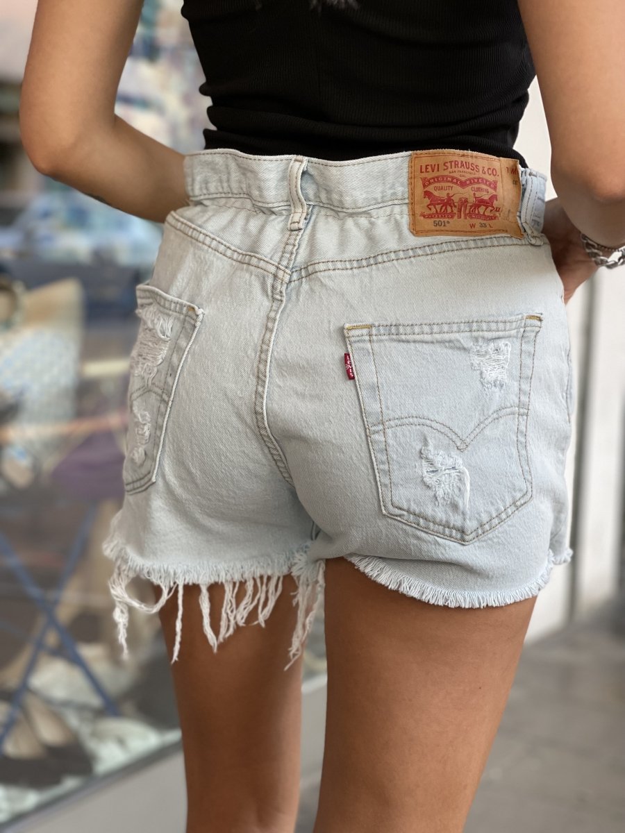 Shorts Levi's Vintage denim a caramella con strappi - Follie by Alice
