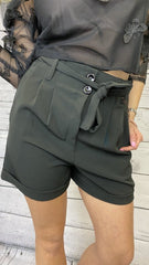 Shorts neri con coulisse e bottoni - Follie by Alice